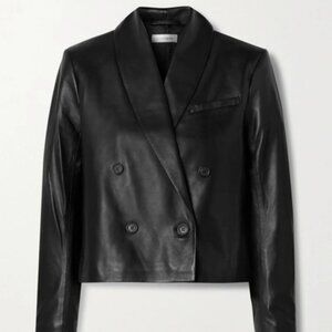 Anine Bing - Leather Mae Blazer - Black - Size L - NWT